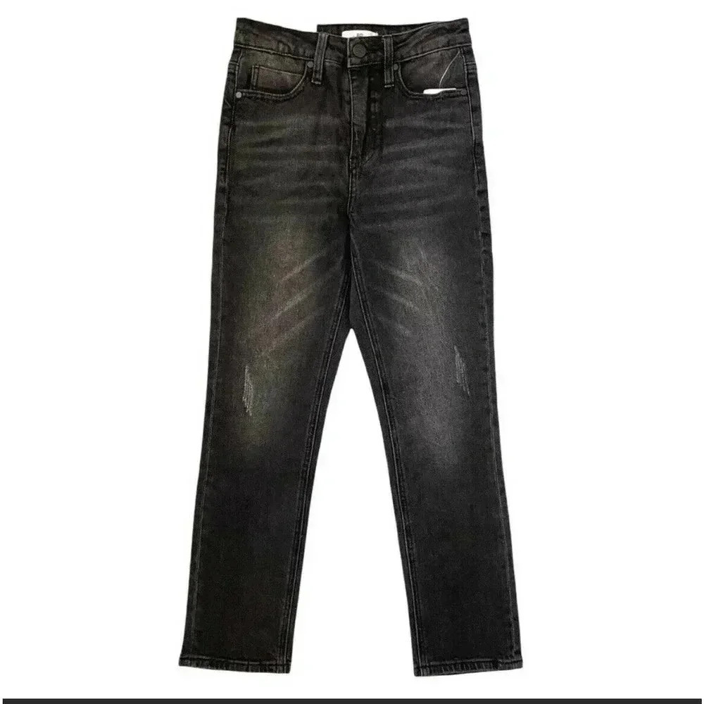 bp high rise distressed crop jeans black wash Sz 16 Nordstrom Blogger Denim